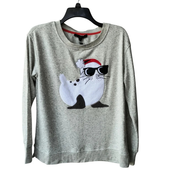 Jane+Delancey Santa Seal Christmas Festive Holiday Super Soft Sweatshirt S NWT - Picture 11 of 11